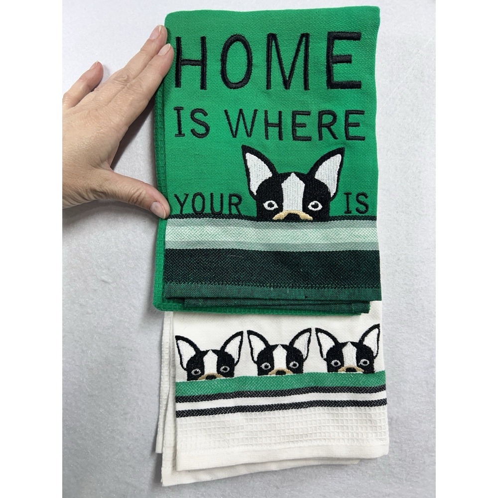 Kitchen Hand Towels Dog Themed Set Of 2‎